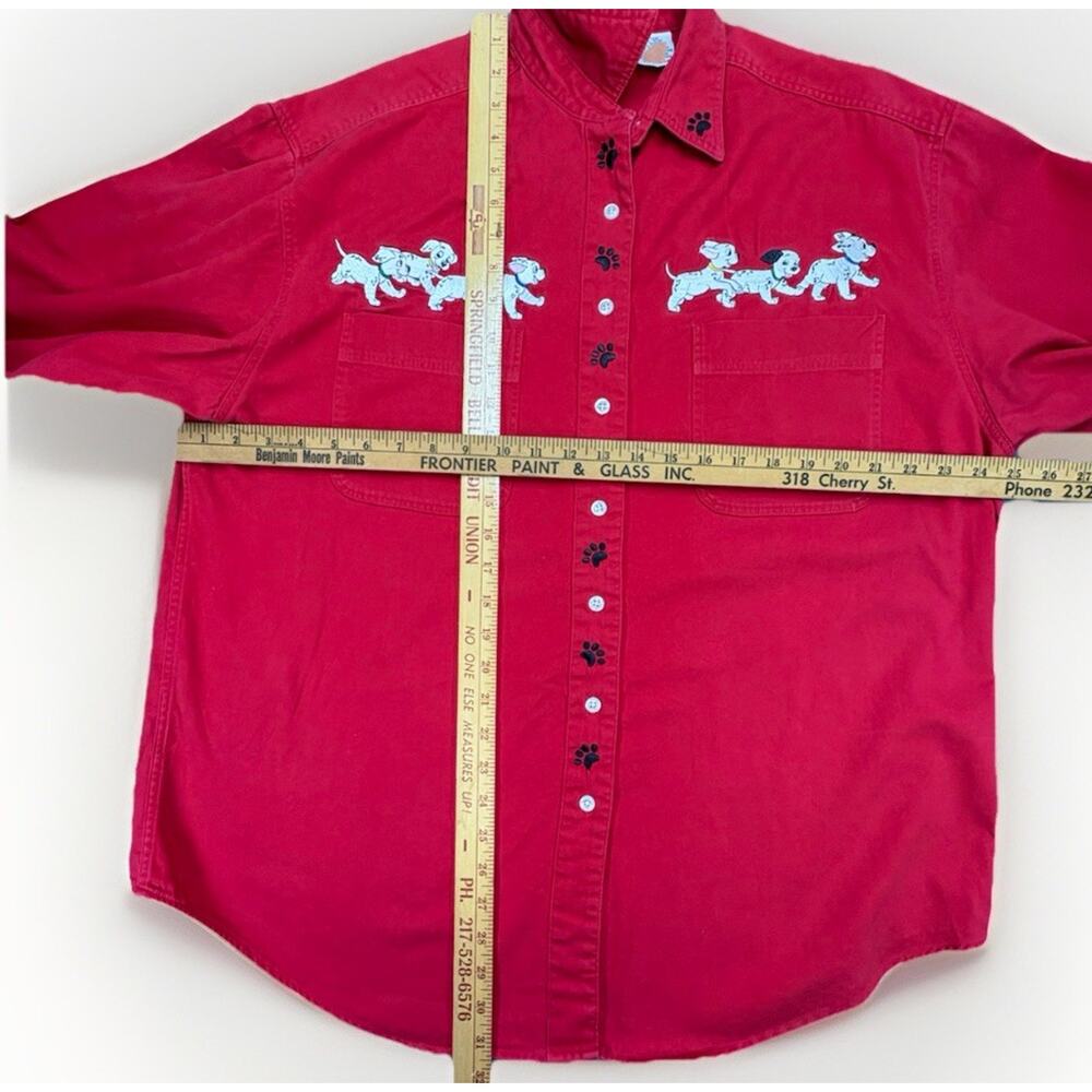 THE DISNEY CATALOG Women’s Size 2XL Vintage 101 Dalmations Embroidered Red Shirt - Picture 8 of 9